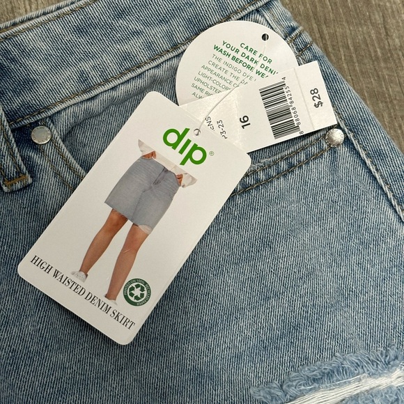 Women’s Dip 16 XL 1X Skirt Denim Jeans Jean Faded Navy Blue Straight Distressed - Picture 6 of 10